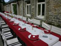 Ferme château de Dourbes : banquet de mariage sur la terrasse